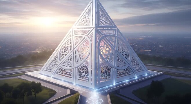Futuristic Glass Pyramid Architecture
