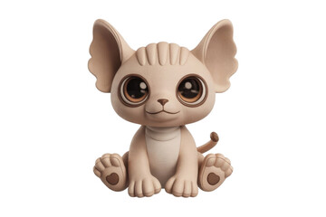 Fototapeta premium Adorable hairless kitten with big expressive eyes