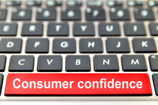 Consumer confidence word on computer space bar