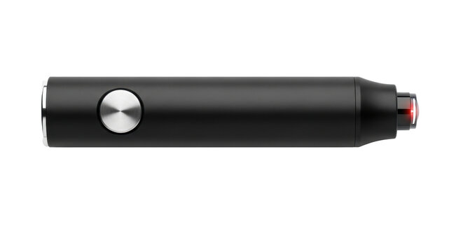 Modern black stylus pen with silver button