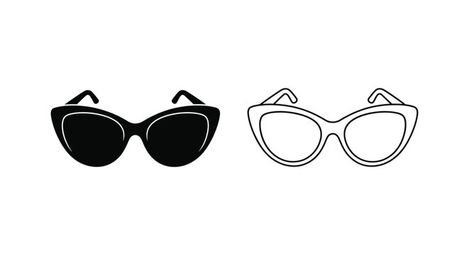 Cat eye sunglasses solid and line eyewear