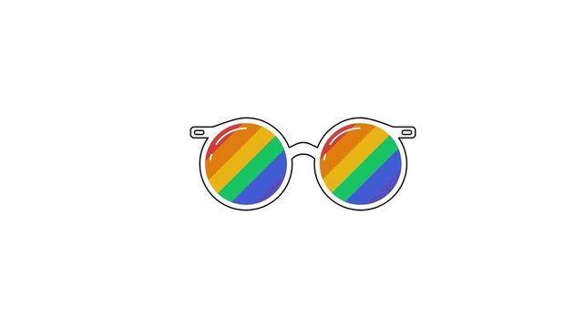 Stylish eyewear featuring a brilliant spectrum of rainbow hues across round lenses, embodying diversity and cheerful summer fashion trends