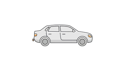Fototapeta premium A simple illustration of a car is shown in profile view on a white background