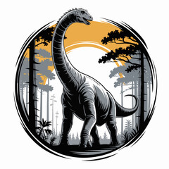 Large Dinosaur Standing Alone Outdoors. © Gakih