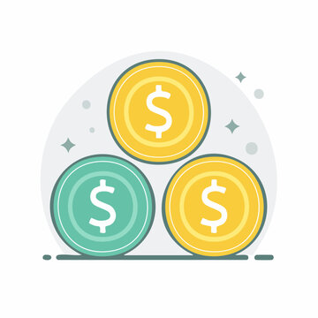 Stack of Coins with Dollar Signs