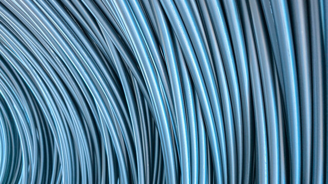 Close up wire rod surface in the store, Metal Wire Coil Surface Background for Engineering and Factory Content