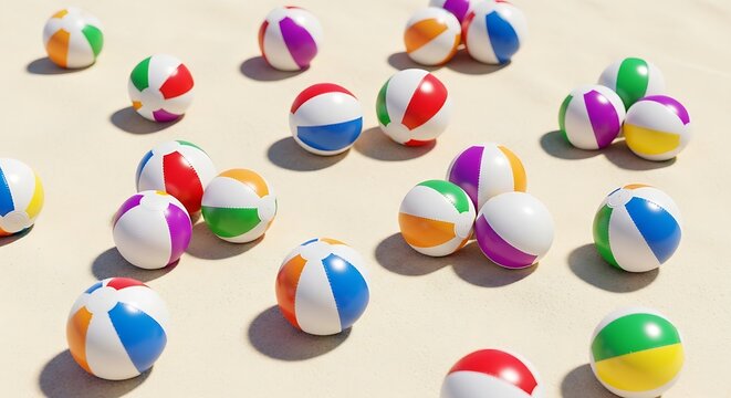 Beach balls pattern illustration for playful brand marketing, summer campaign ideas, remote teamwork fun and customer engagement strategy