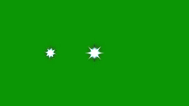 4k Twinkle sparkling stars shine animation on green screen background, vector doodles style stars blinking effects with alpha channel, glowing stars sparkle loop, festive celebration loop