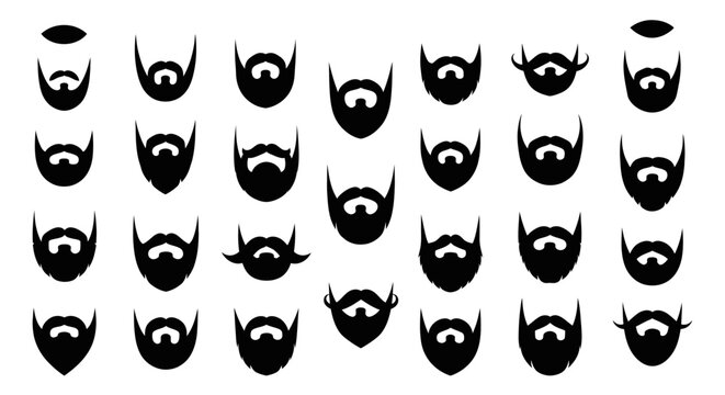 Beard Styles Collection: Diverse Facial Hair Silhouettes
