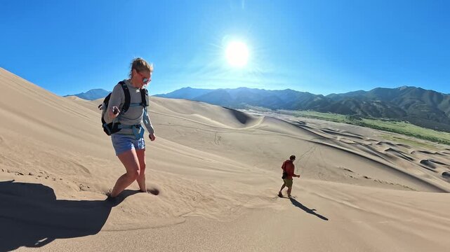 Different Ways of Getting Downhill Steep Sand Dunes