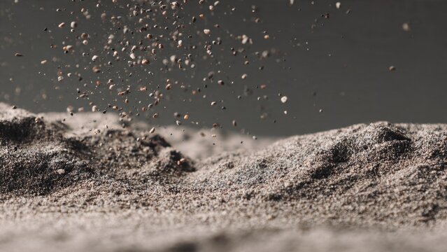 Sand Particles in Mid-Air Slow Motion