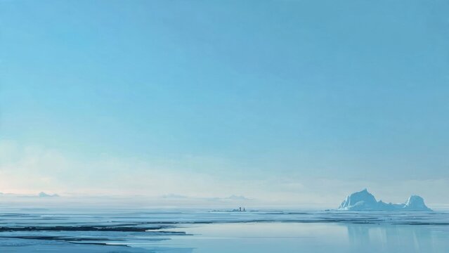 Serene Arctic Ice Landscape with Icebergs