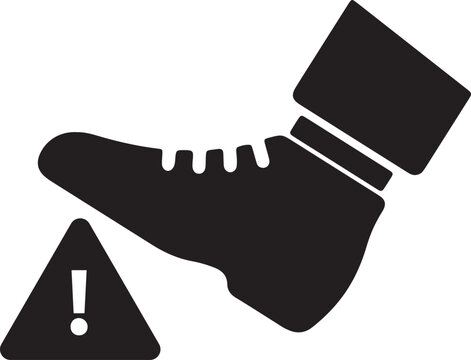Warning Foot Hazard Alert - Caution Symbol