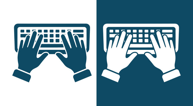 Computer keyboard typing workspace device icon