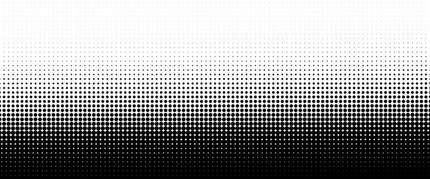 Grunge halftone gradient background. Faded grit noise texture. White and black sand wallpaper. Retro pixelated backdrop. Anime or manga style comic overlay. Vector graphic design textured template