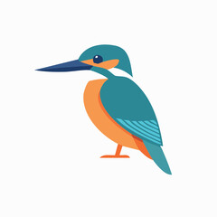 Obraz premium Stylized Kingfisher Bird Illustration