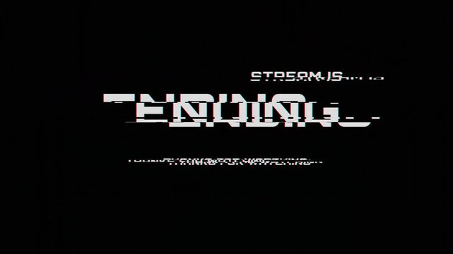 Animated Stream Ending Screen with Digital Glitch Effect and Thanks for Watching Message 4k video