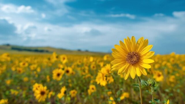 Yellow flowers in a field