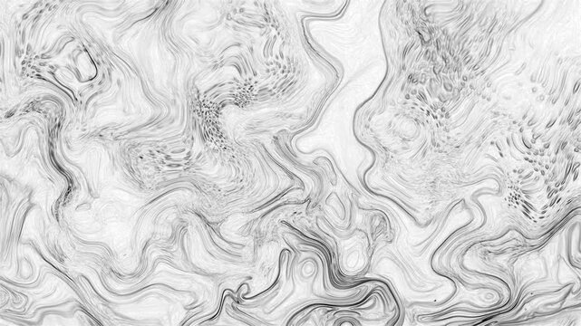 Monochrome fluid background with detailed black line textures on white surface. Elegant marble waves pattern. Ideal for abstract overlay, minimal luxury art backdrop or corporate design.