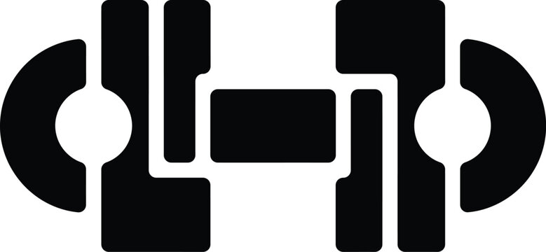 Fitness company logo design with dumbbell and lettering