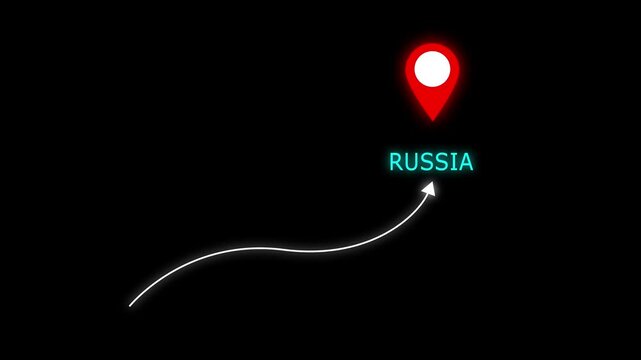 Glowing Location Pointer Icon Animation. Direction Location Pin Symbol. London icon on a black background. and creating a stunning 4k video.