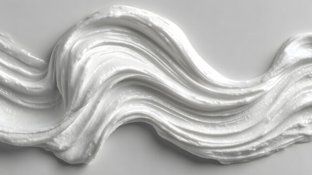 Extreme Macro Wide Shot of Thick Smear of White Cosmetic Cream on Matte Ceramic Tile for Premium Skincare Beauty Product Texture Background