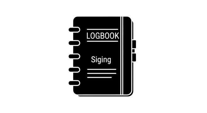 Logbook containing organized pages serves as a professional record keeping tool for business tracking and administrative documentation.