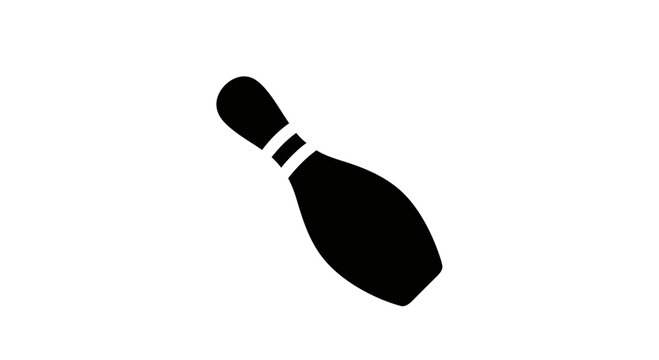 Bowling pin standing alone represents the classic sport of ten-pin bowling and serves as a symbolic icon for recreational activities and competitive leisure games in a clean graphic format.