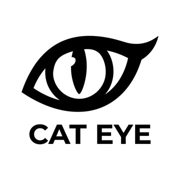 Black cat eye makeup design logo.