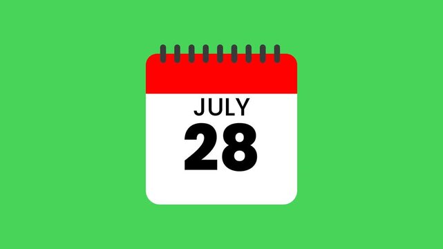 Animated Calendar Reveal: World Hepatitis Day on July 28. Important Health Event Reminder
