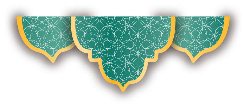 Islamic Border Decoration with Geometric Pattern