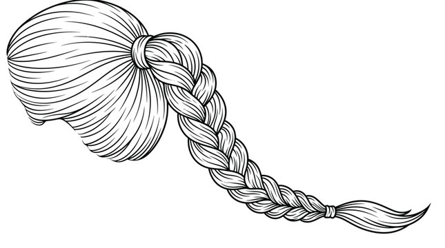 Braid Hair Illustration.