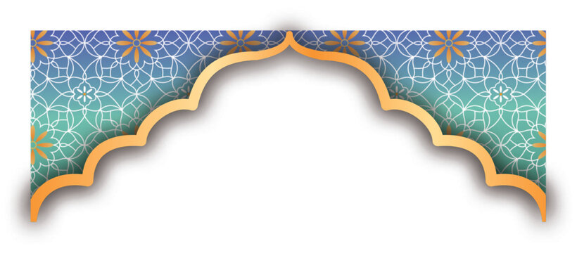 Islamic Border Decoration with Geometric Pattern