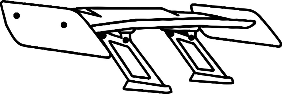 Rear car wing spoiler outline
