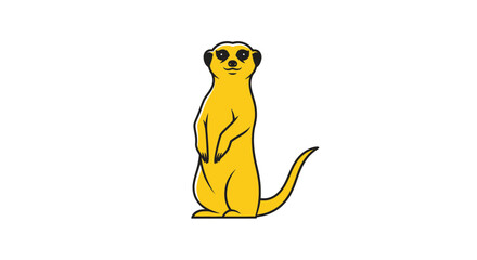 Cute cartoon meerkat standing upright on white background, isolated illustration © beni