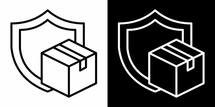 Cargo Insurance White Icon Set Design