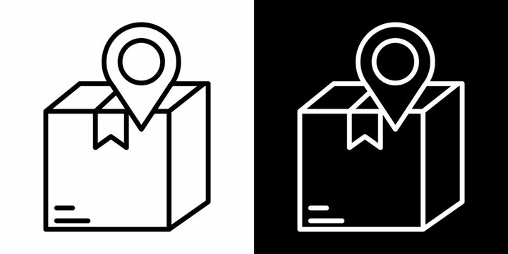 Cargo Tracking White Icon Set Design