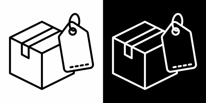 Shipping Label White Icon Set Design