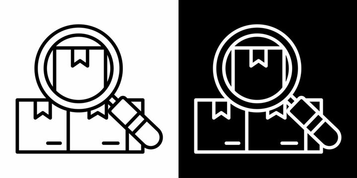 Cargo Inspection White Icon Set Design