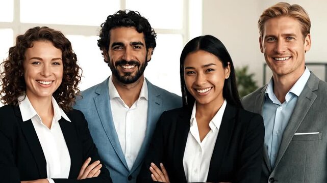 Diverse Business Team Smiling at Camera.