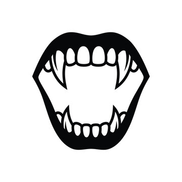 Vampire fangs mouth teeth illustration.