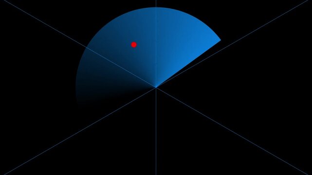 Modern submarine radar sonar with object on map. radar screen animation on black background