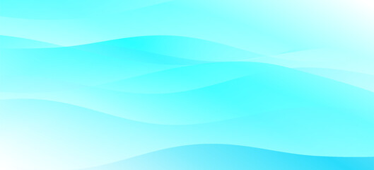Obraz premium Elegant abstract fluid wave background with smooth cyan layers, clean blue wallpaper aesthetic, artistic abstract illustration.