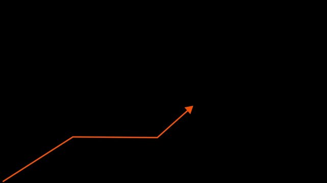 Large verity color arrows pointing to the multiple directions curved illustration arrow vector. Curving downward and slight upward on a transparent background, An animation of an upward-pointing arrow