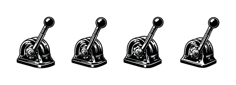 Vintage mechanical lever controls with polished chrome finish and ball handle