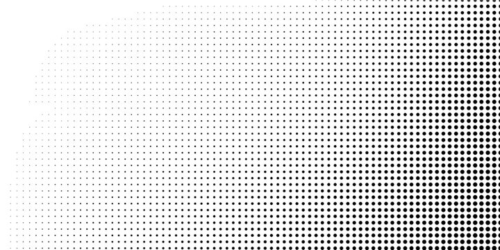 Modern dotted halftone gradient texture. Vanishing polka dot background. Repeating dots gradation pattern background abstract