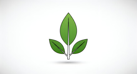 Fototapeta premium Green leaf icon with three leaves