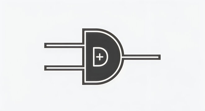 Simple electric plug icon