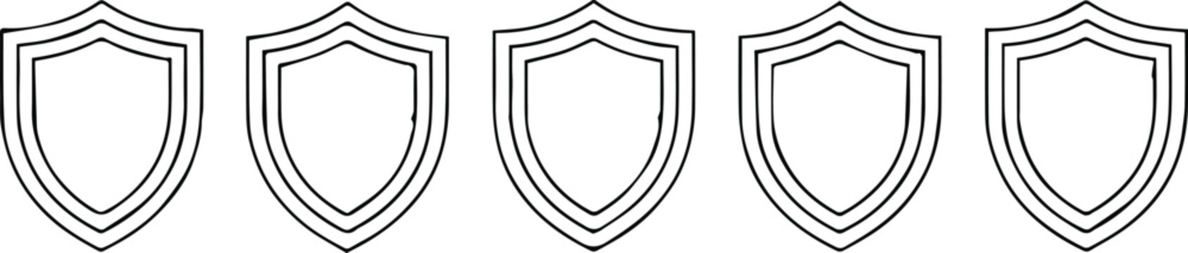 shield icon heraldic emblem outline vector security badge symbol