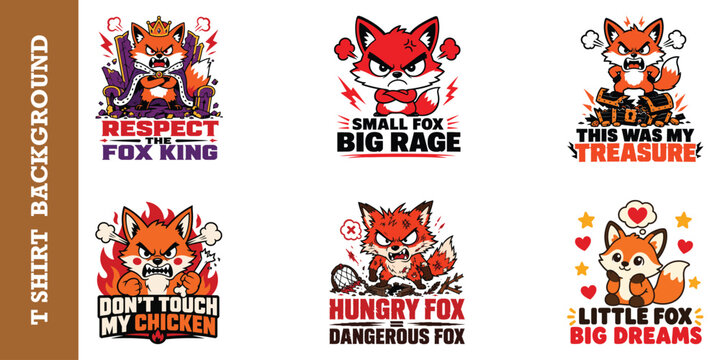 Fox born to be adored t-shirt design, cute animal character, cartoon happy fox vector.
